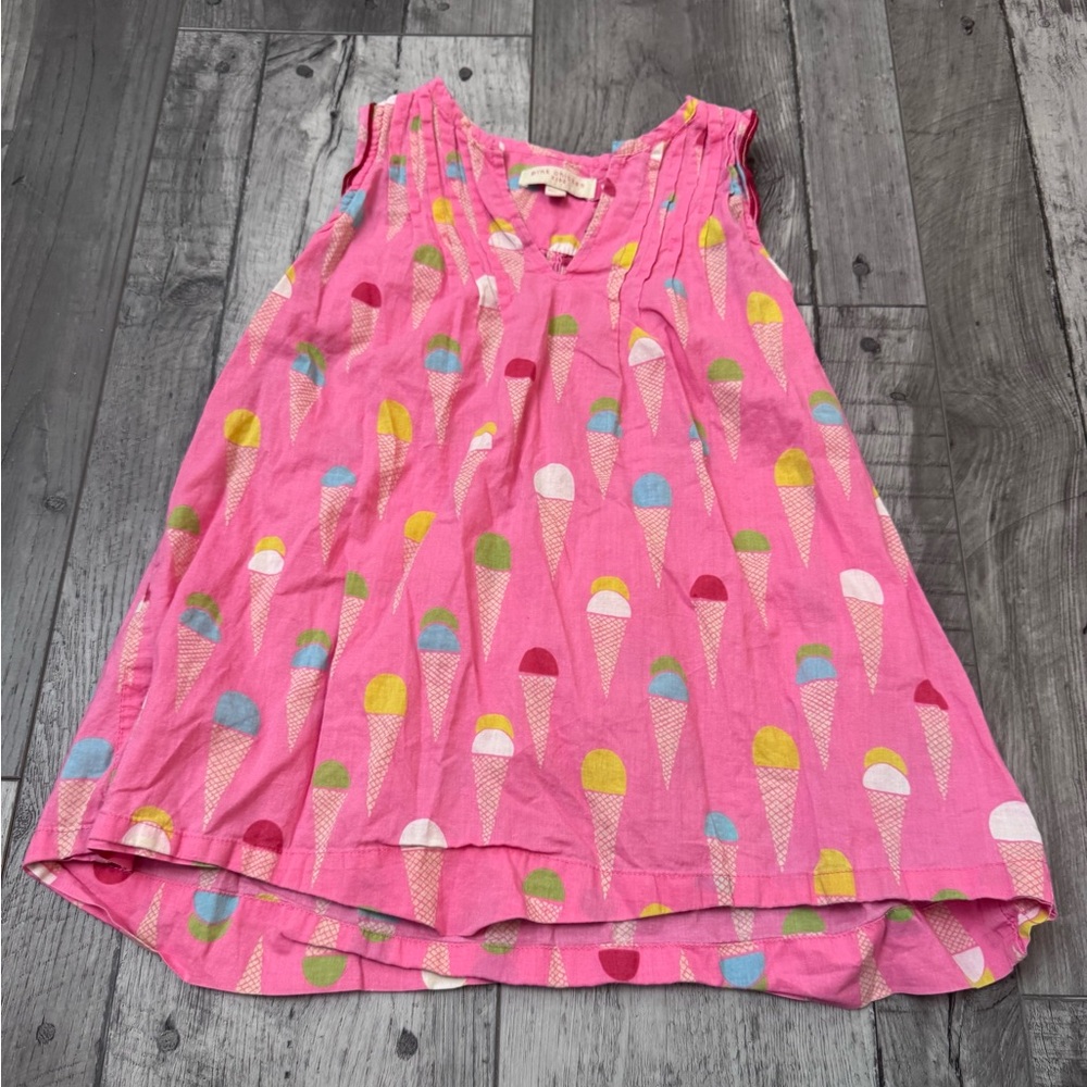 Pink Chicken Girl’s Pink Sleeveless Ice Cream Cone Dress 3Y Summer Play - Picture 1 of 4